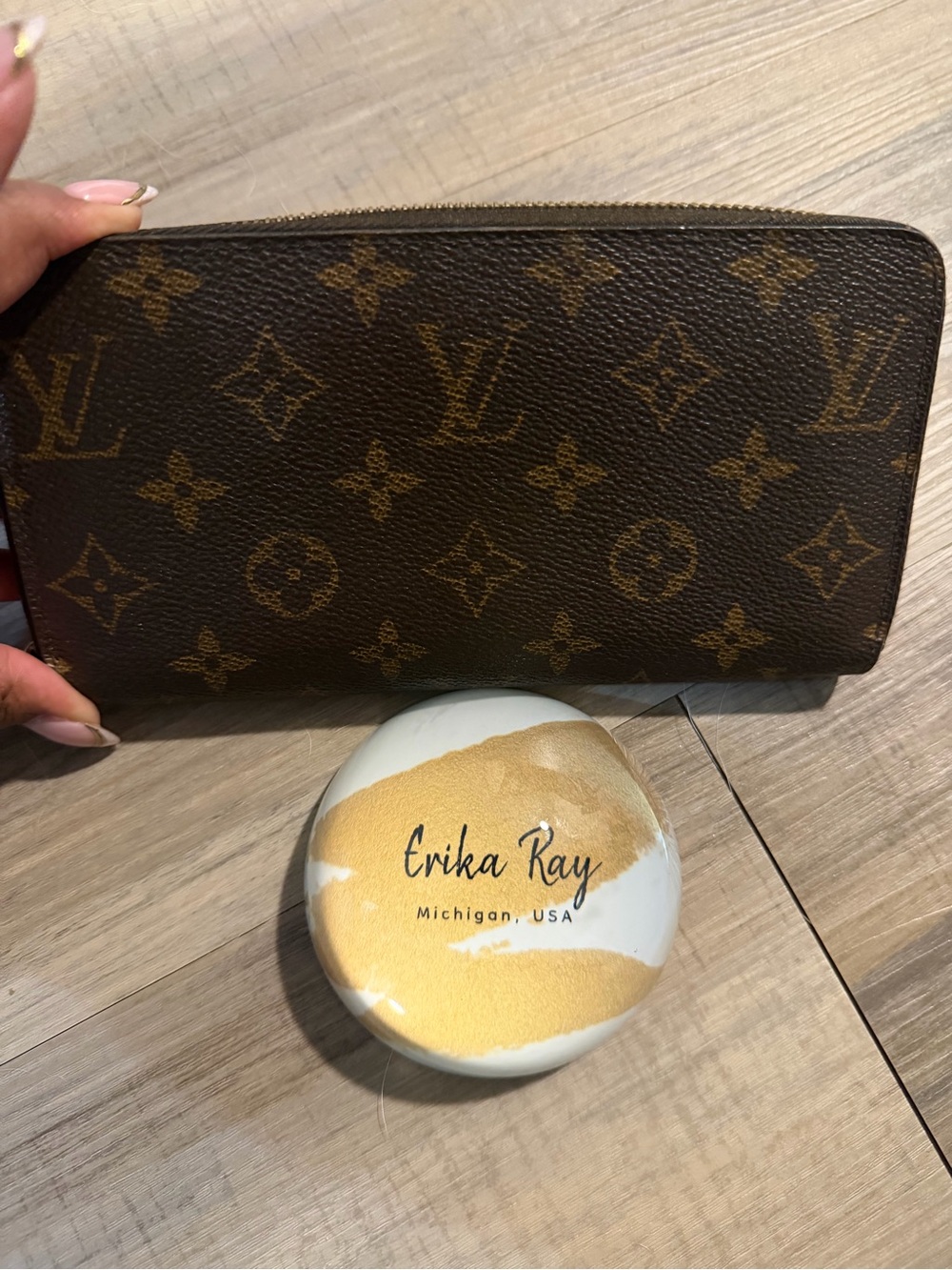 Louis Vuitton Brown Monogram Zip Around Card Holder